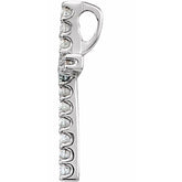 14K White .06 CTW Natural Diamond Petite Cross Pendant